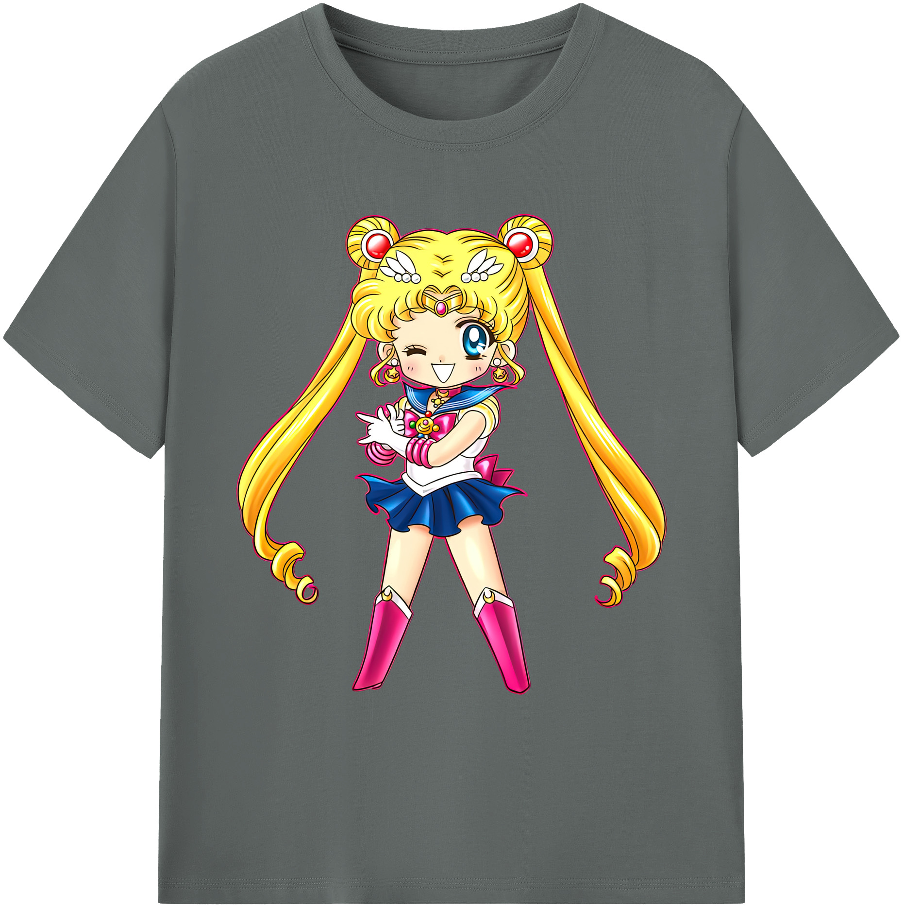 （画像用） 美少女戦士セーラームーン 月野 うさぎ つきの うさぎ Sailor Moon Tsukino Usagi 綿100％ メンズ半袖Tシャツ｜肌触りやわらか＆通気性